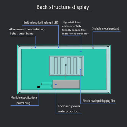 Moreno Francisco 47" x 32" Frameless LED Mirror With Cool and Warm Lighting Options