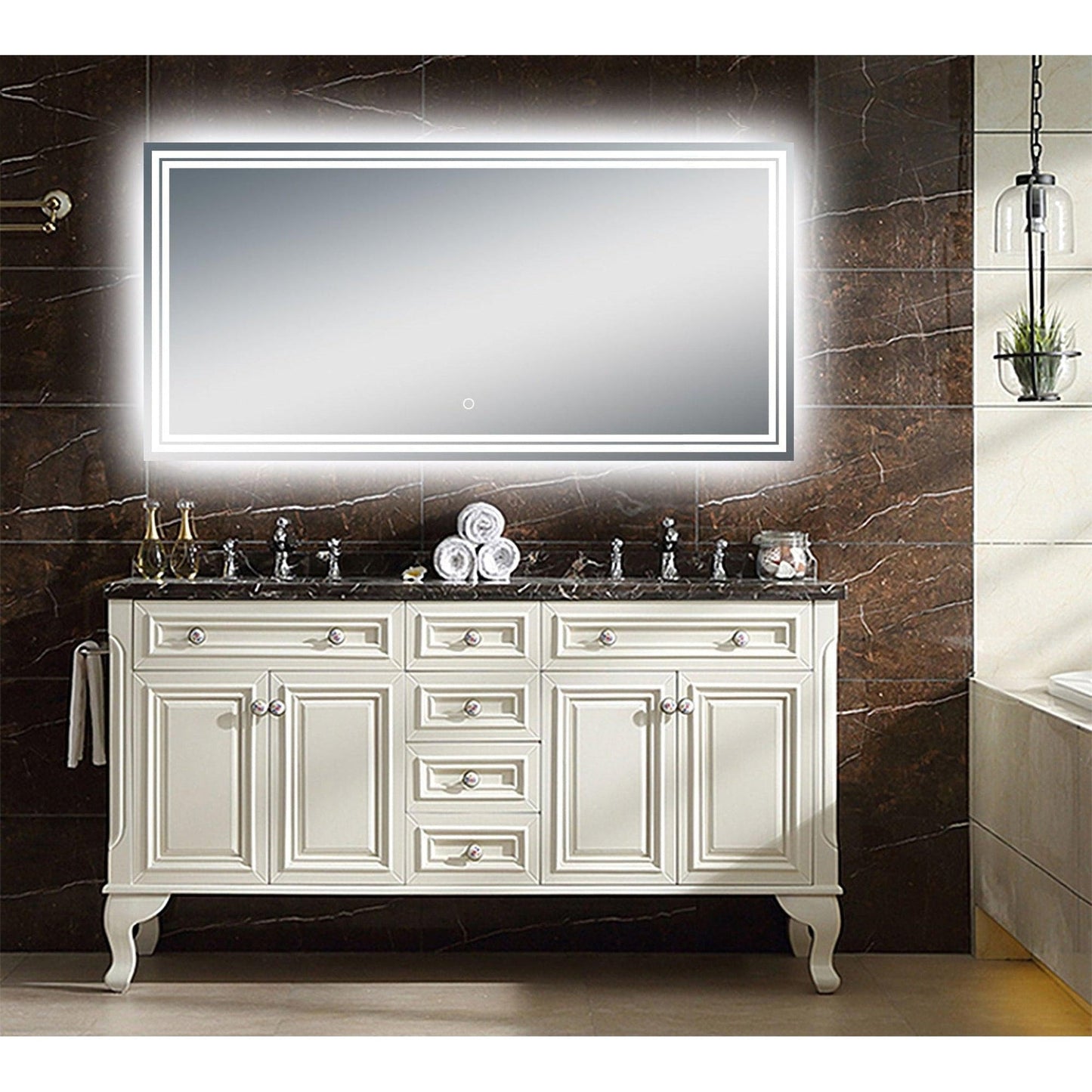 Moreno Luna 47" Frameless Polished Edge Back-Lit Led Mirror