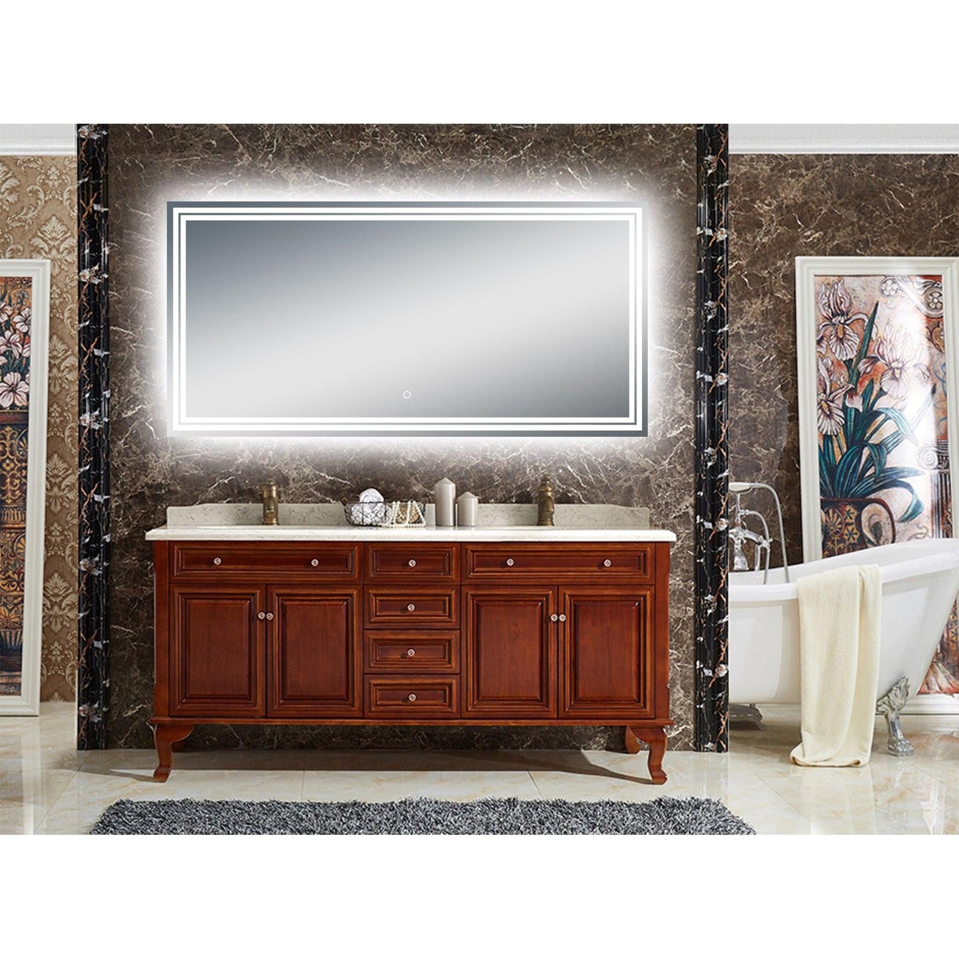 Moreno Luna 55" Frameless Polished Edge Back-Lit Led Mirror