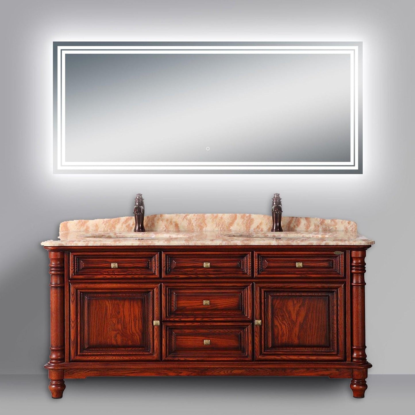 Moreno Luna 68" Frameless Polished Edge Back-Lit LED Mirror