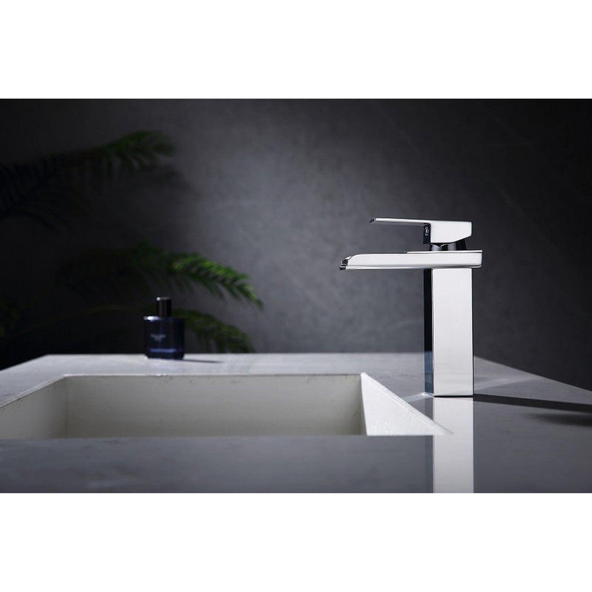 Moreno Nelli 6" x 7" Single Hole Matte Black Waterfall Faucet