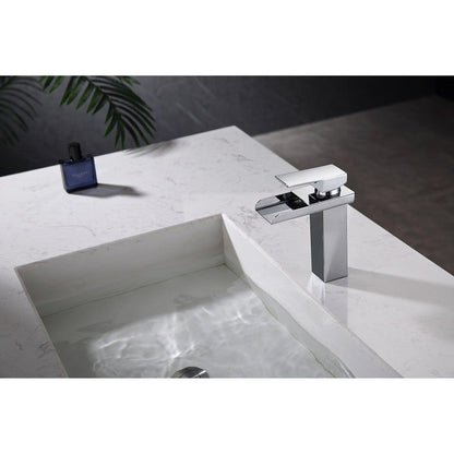 Moreno Nelli 6" x 7" Single Hole Matte Black Waterfall Faucet