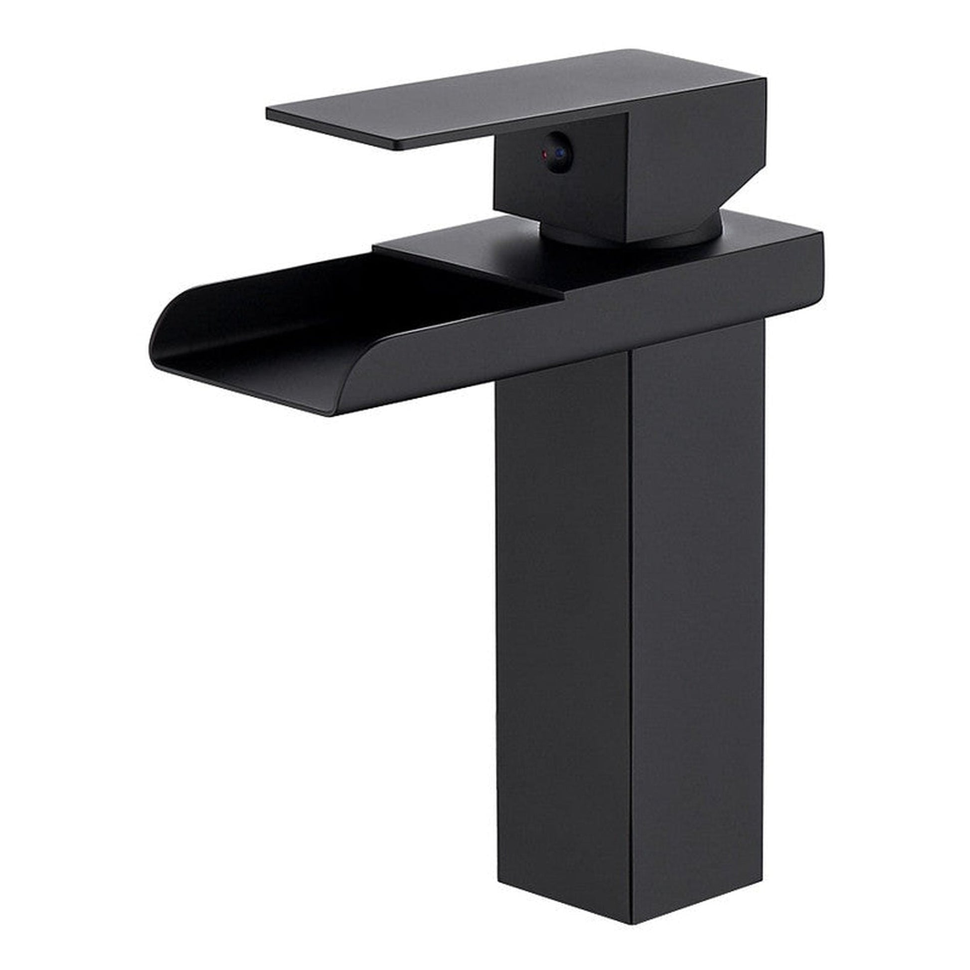 Moreno Nelli 6" x 7" Single Hole Matte Black Waterfall Faucet