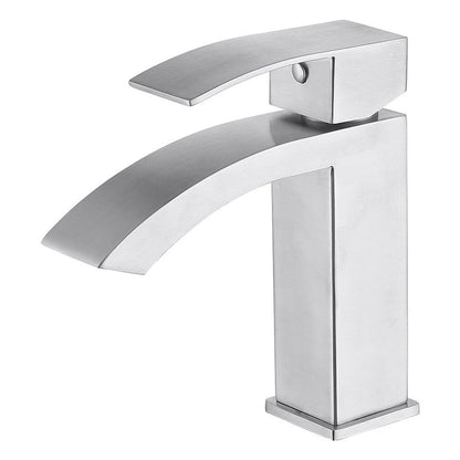 Moreno Nelli 7" x 7" Single Hole Brushed Nickel Curve Faucet