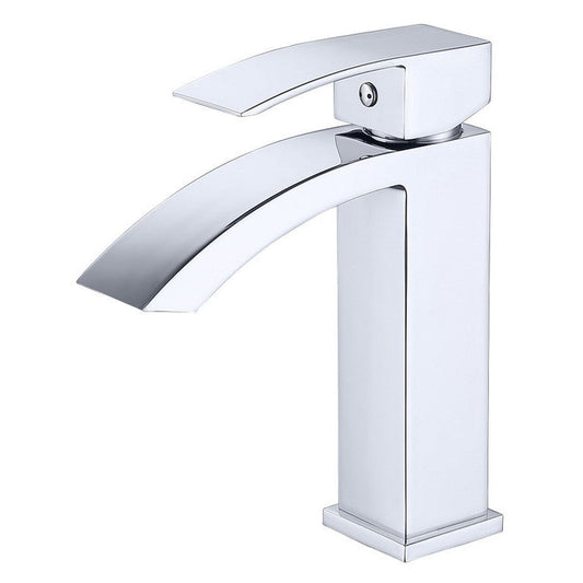 Moreno Nelli 7" x 7" Single Hole Chrome Curve Faucet