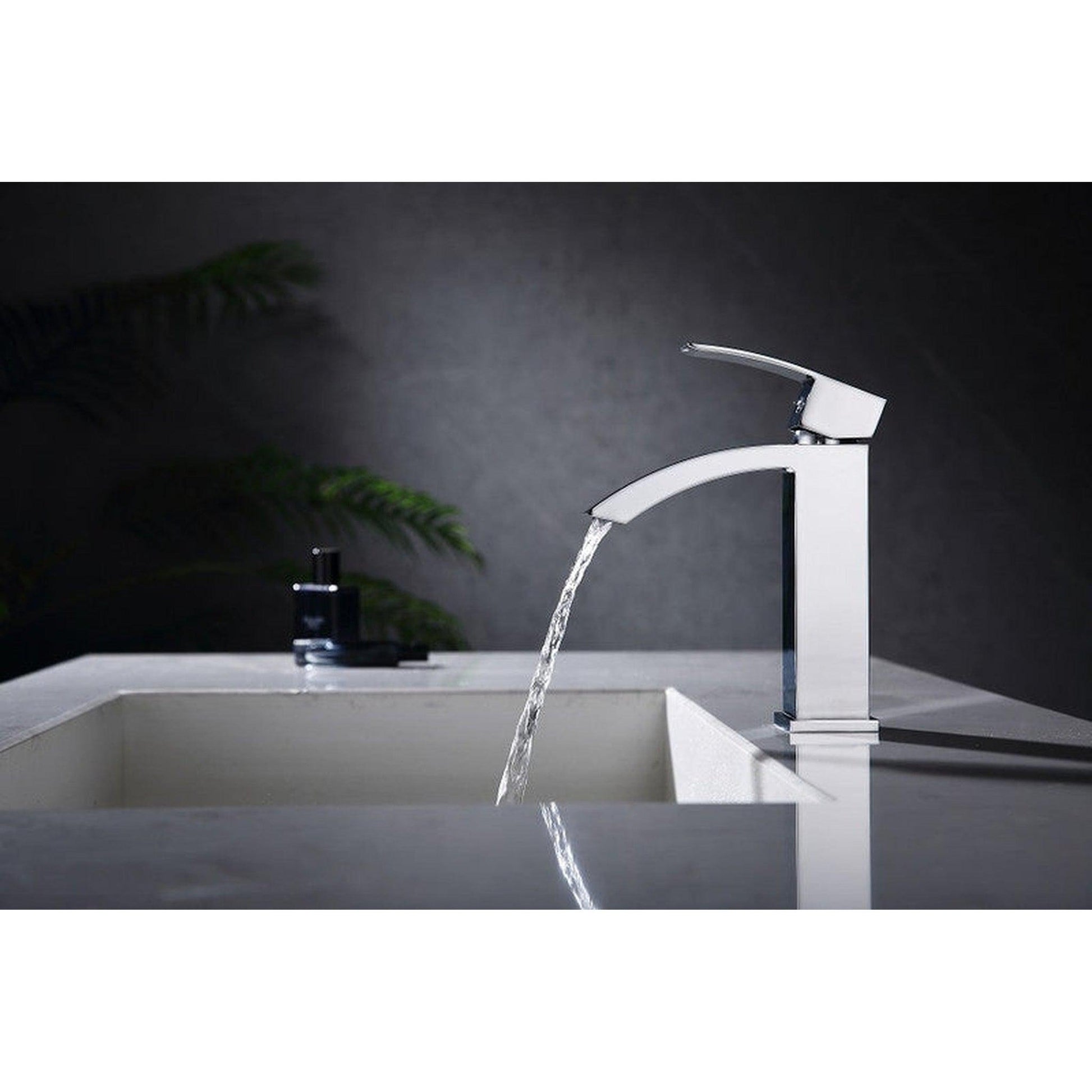 Moreno Nelli 7" x 7" Single Hole Matte Black Curve Faucet