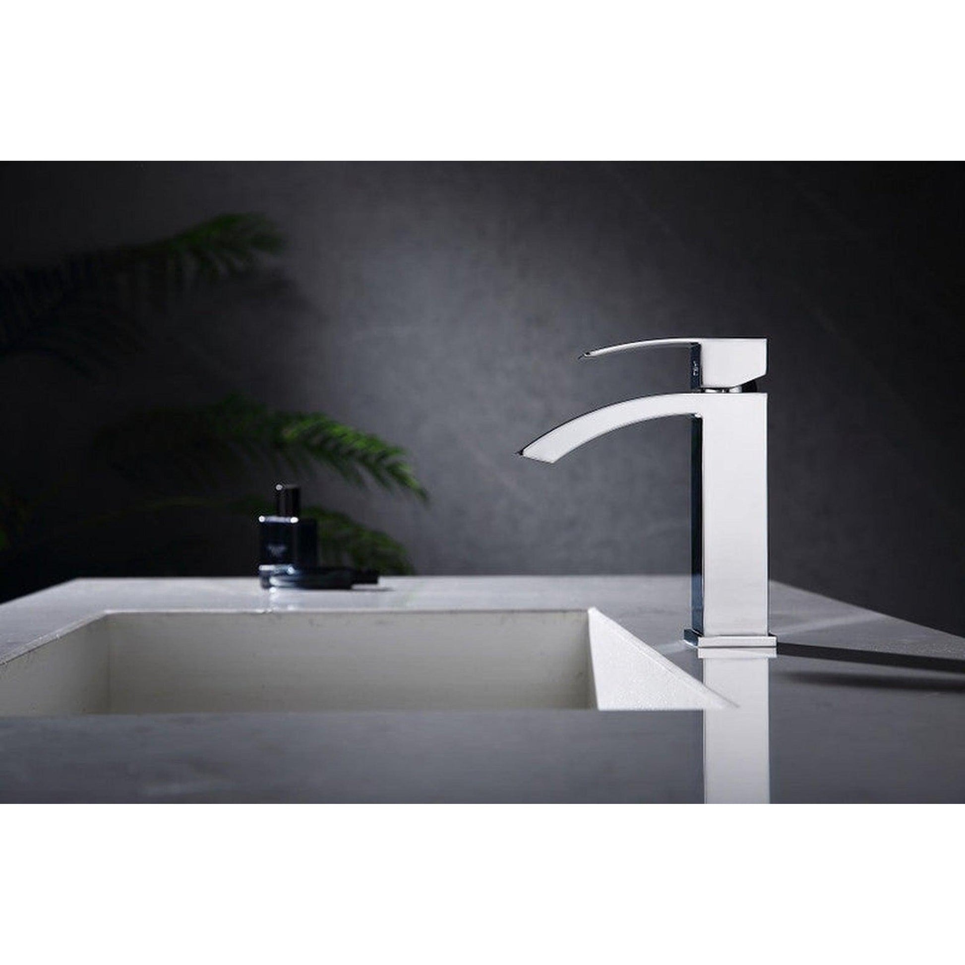 Moreno Nelli 7" x 7" Single Hole Matte Black Curve Faucet