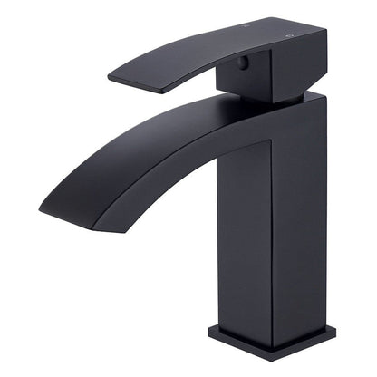 Moreno Nelli 7" x 7" Single Hole Matte Black Curve Faucet