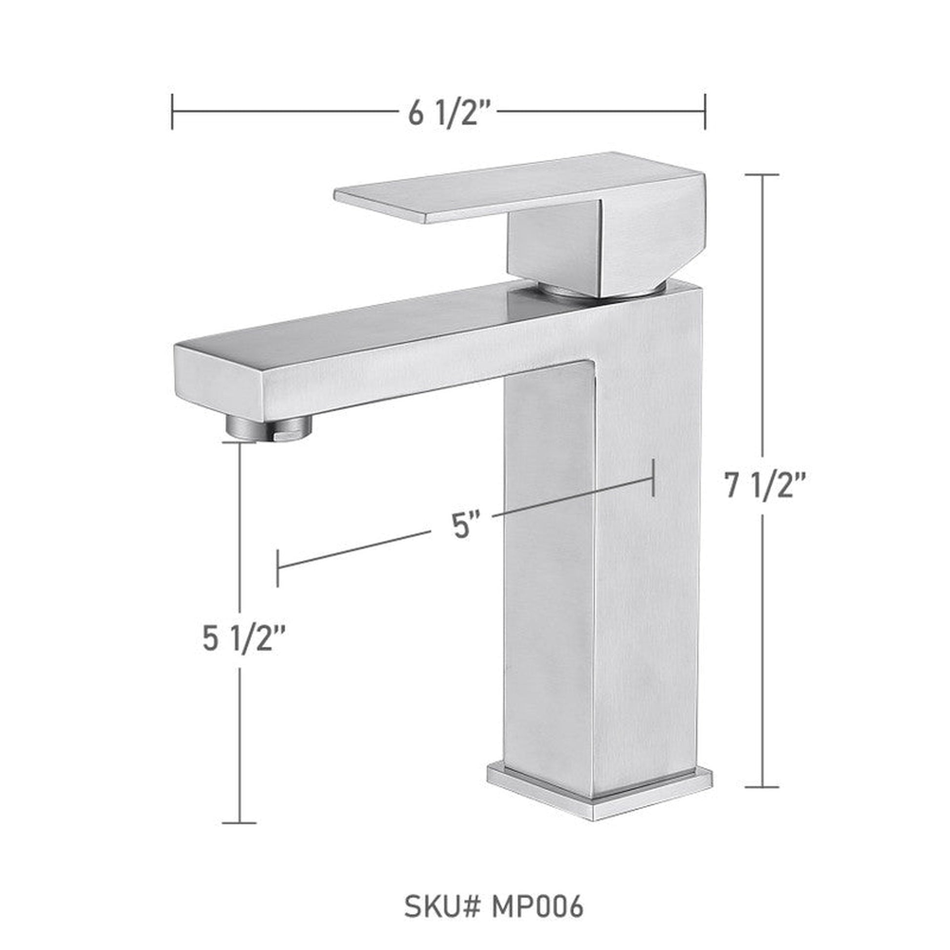 Moreno Nelli 7" x 8" Single Hole Chrome Rigid Spout Faucet