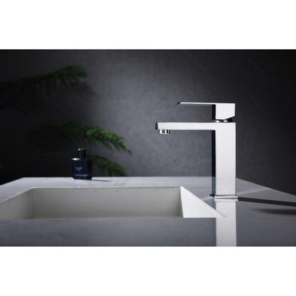 Moreno Nelli 7" x 8" Single Hole Matte Black Rigid Spout Faucet