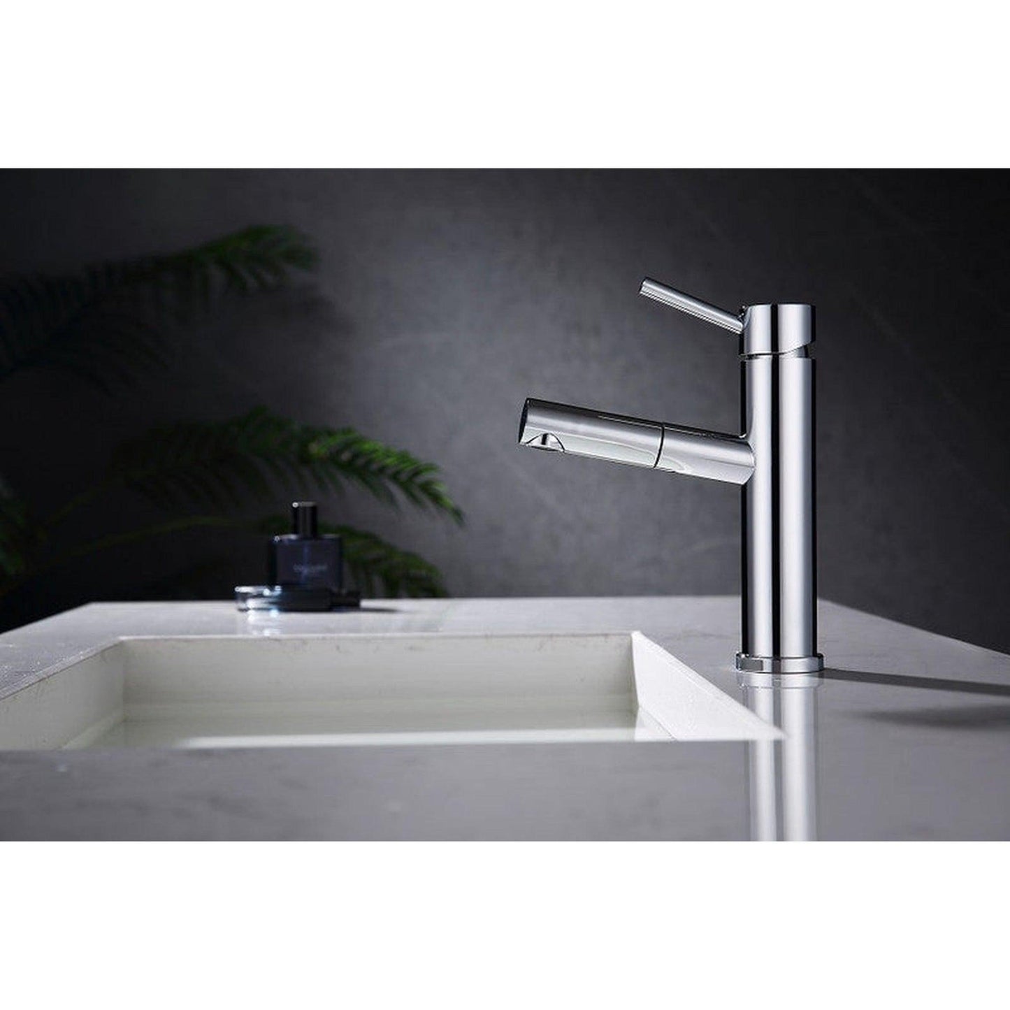 Moreno Nelli 7" x 9" Single Hole Brushed Nickel Pullout Spout Faucet