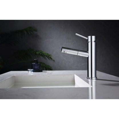 Moreno Nelli 7" x 9" Single Hole Chrome Pullout Spout Faucet