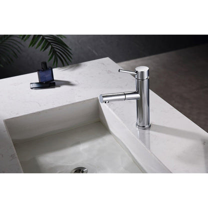 Moreno Nelli 7" x 9" Single Hole Chrome Pullout Spout Faucet