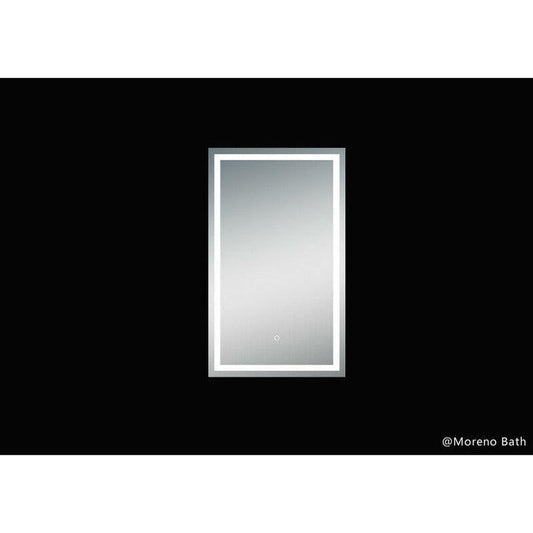 Moreno Twinkle 24" x 40" Frameless Polished Edge Frosted Panel LED Mirror