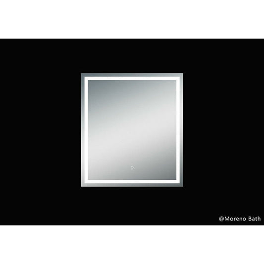 Moreno Twinkle 36" x 40" Frameless Polished Edge Frosted Panel LED Mirror