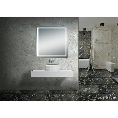 Moreno Twinkle 40" x 40" Frameless Polished Edge Frosted Panel LED Mirror