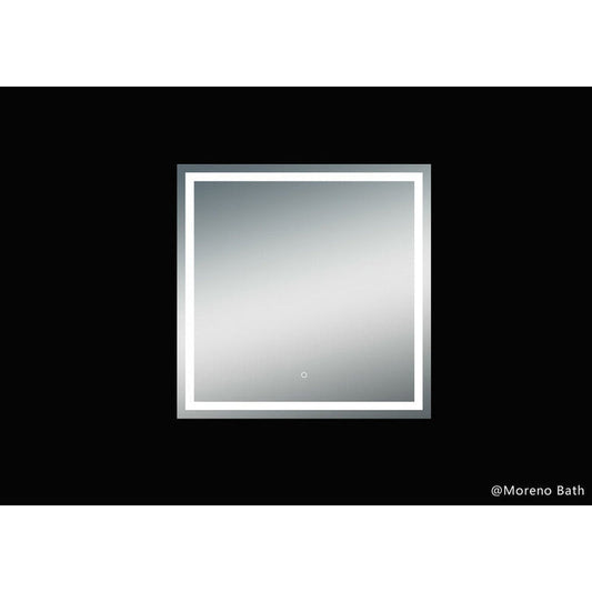 Moreno Twinkle 40" x 40" Frameless Polished Edge Frosted Panel LED Mirror