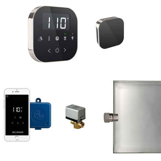 MrSteam AirButler 28" x 13" x 11" Steam Generator Control Kit Package in Black Polished Chrome