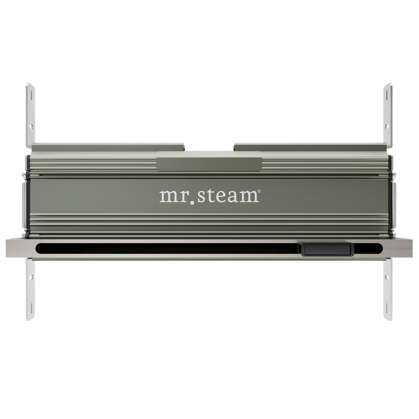 MrSteam AirButler Linear 28" × 13" × 11" Steam Generator Control Kit Package in White Brushed Nickel