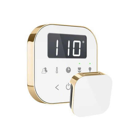 MrSteam AirButler Linear 28" × 13" × 11" Steam Generator Control Kit Package in White Polished Brass