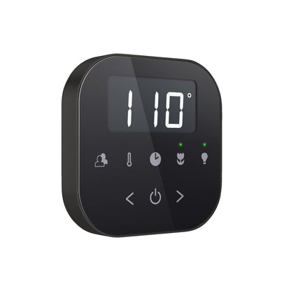 MrSteam AirButler Linear 28" × 13" × 11" Steam Generator Control Kit in Black Matte Black