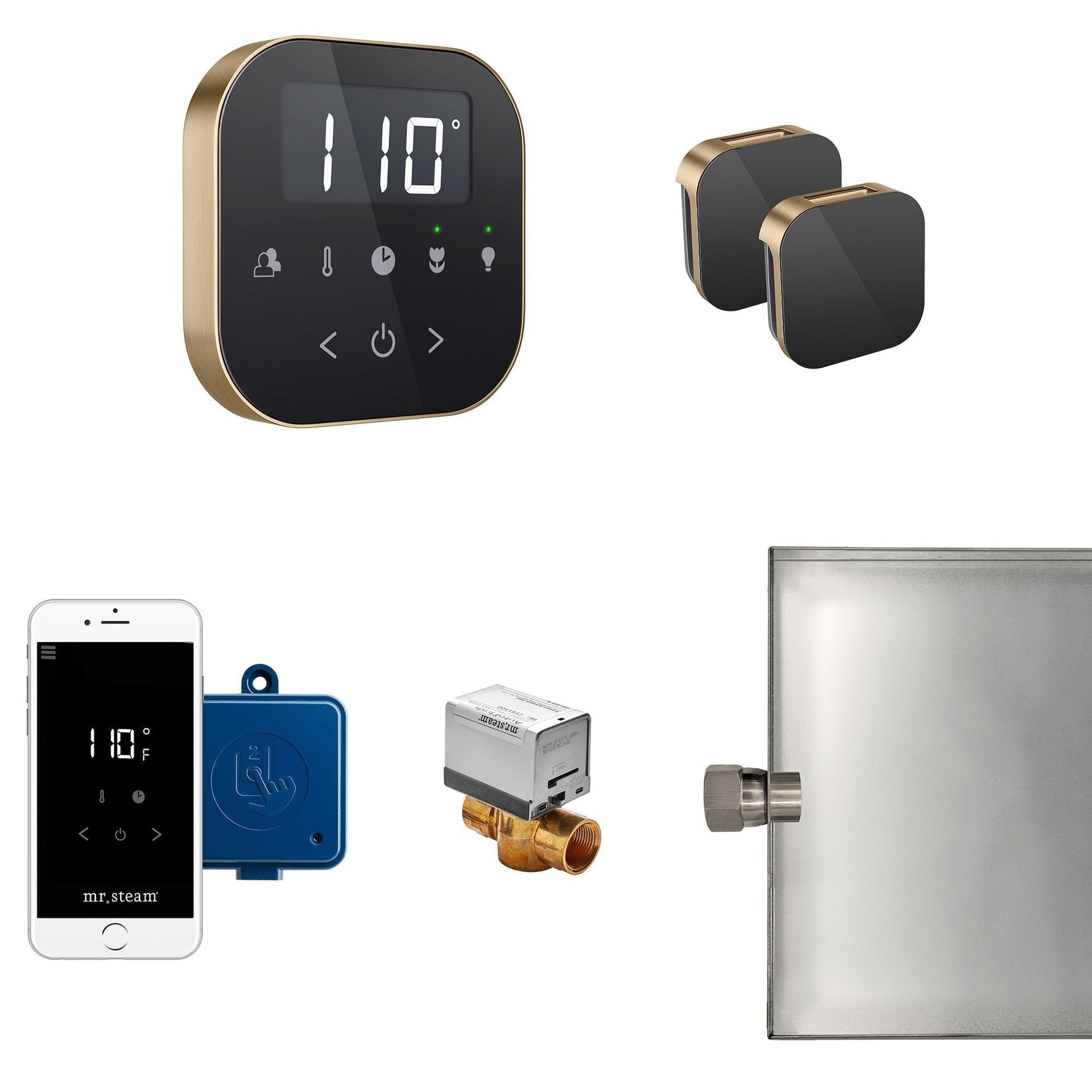 MrSteam AirButler Max 36" x 12" x 12" Steam Generator Control Kit Package in Black Brushed Bronze