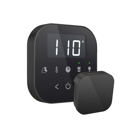 MrSteam AirButler Max 36" x 12" x 12" Steam Generator Control Kit Package in Black Matte Black