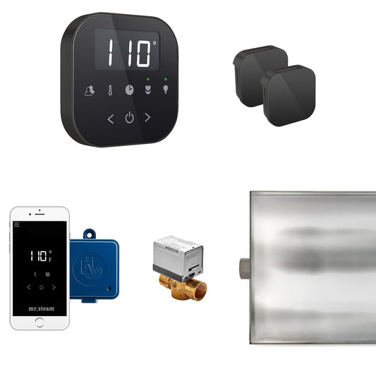 MrSteam AirButler Max 36" x 12" x 12" Steam Generator Control Kit Package in Black Matte Black