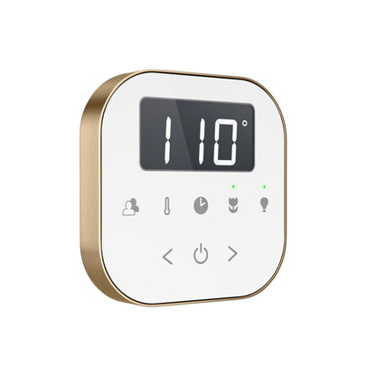 MrSteam AirButler Max 36" x 12" x 12" Steam Generator Control Kit Package in White Brushed Bronze