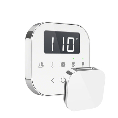 MrSteam AirButler Max 36" x 12" x 12" Steam Generator Control Kit Package in White Polished Chrome