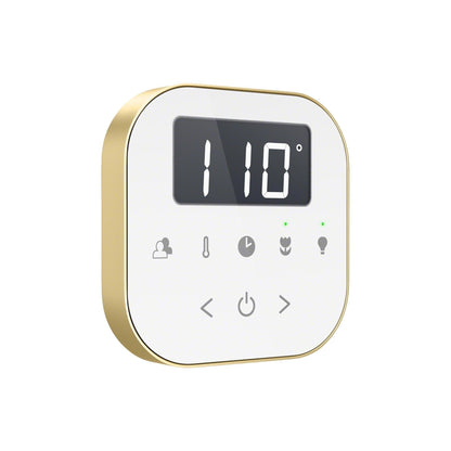 MrSteam AirButler Max 36" x 12" x 12" Steam Generator Control Kit Package in White Satin Brass