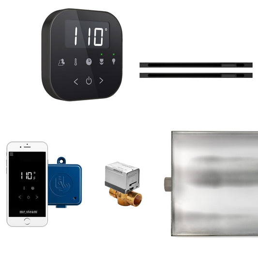 MrSteam AirButler Max Linear 36" x 12" x 12" Steam Generator Control Kit Package in Black Matte Black
