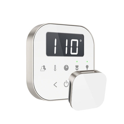 MrSteam AirButler Max Linear 36" x 12" x 12" Steam Generator Control Kit Package in White Brushed Nickel
