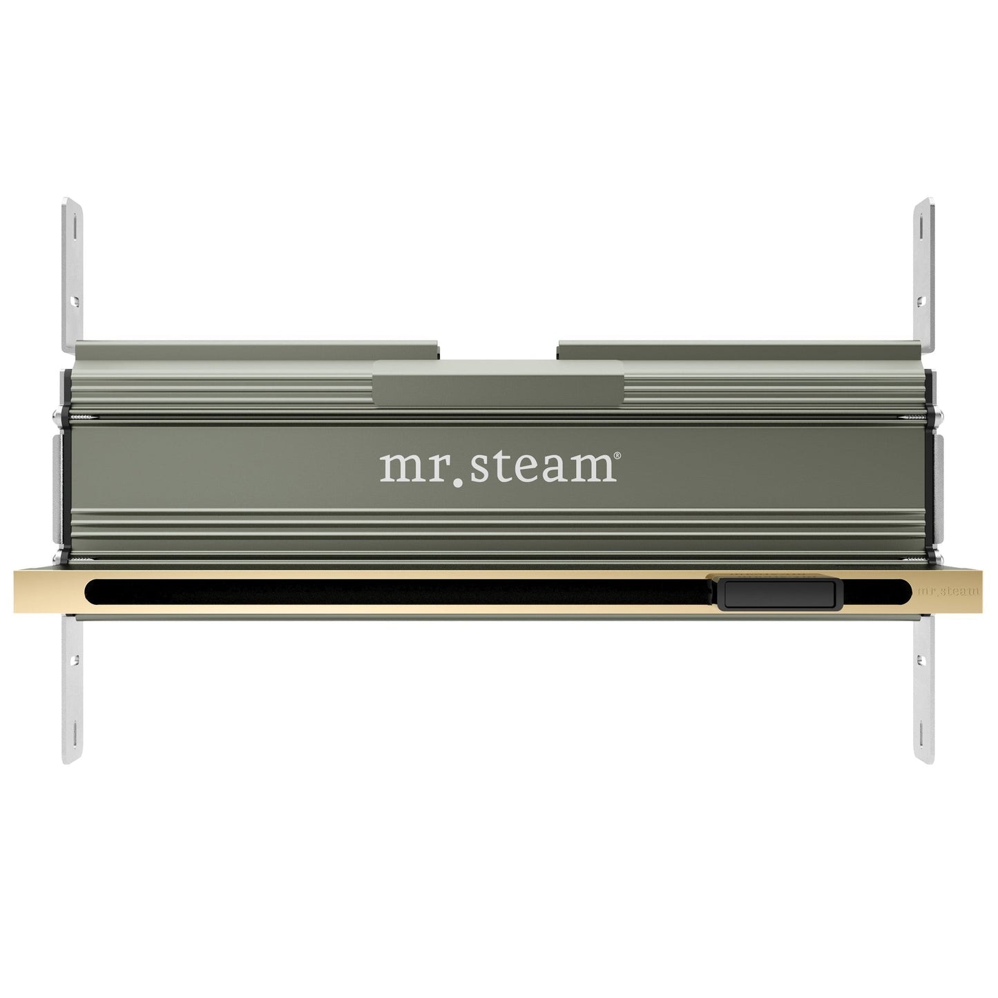 MrSteam AirButler Max Linear 36" x 12" x 12" Steam Generator Control Kit Package in White Polished Brass