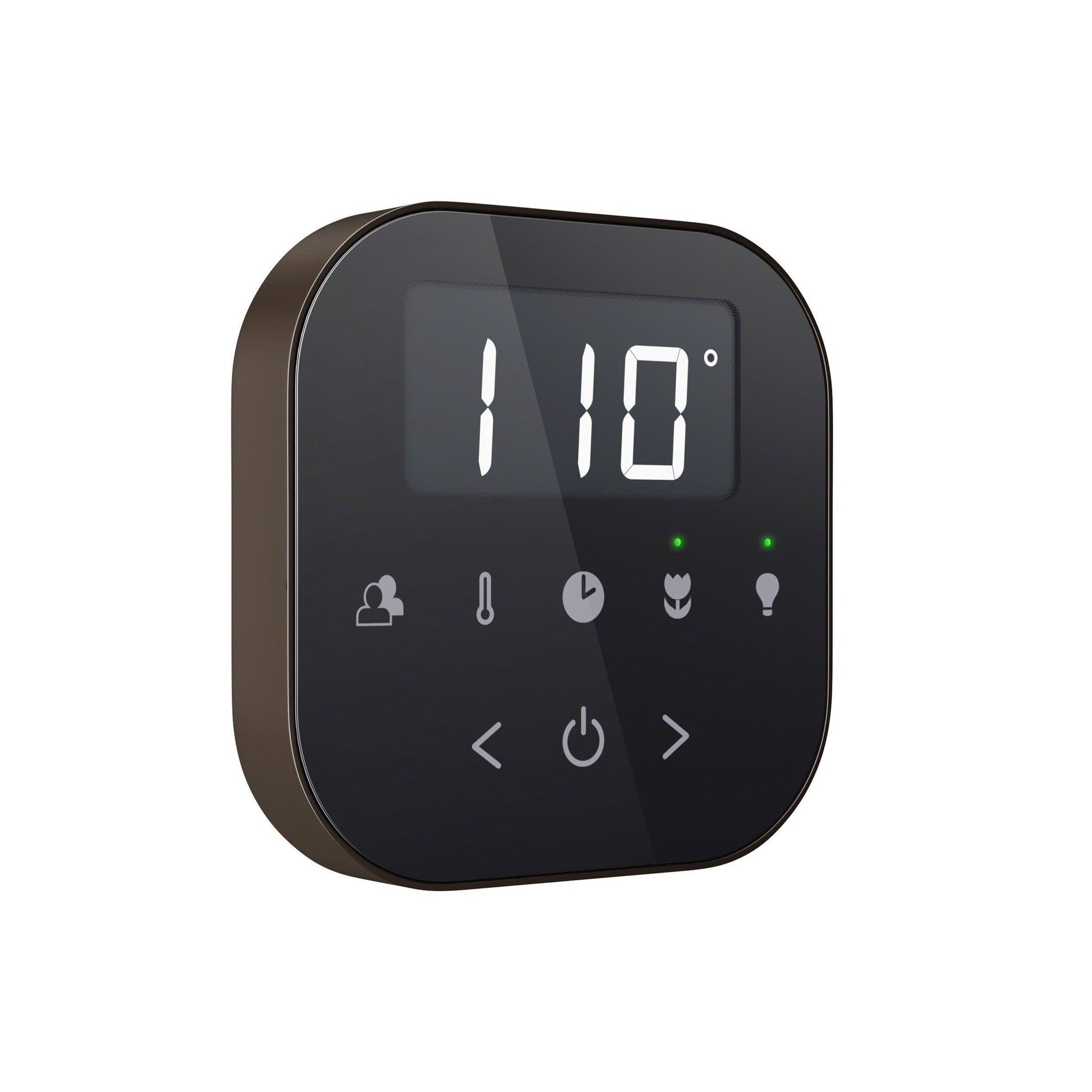 MrSteam AirTempo 4" × 4" × 1" Steam Shower Control in Black with Oil Rubbed Bronze Bezel