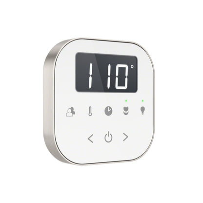 MrSteam AirTempo 4" × 4" × 1" Steam Shower Control in White with Brushed Nickel Bezel
