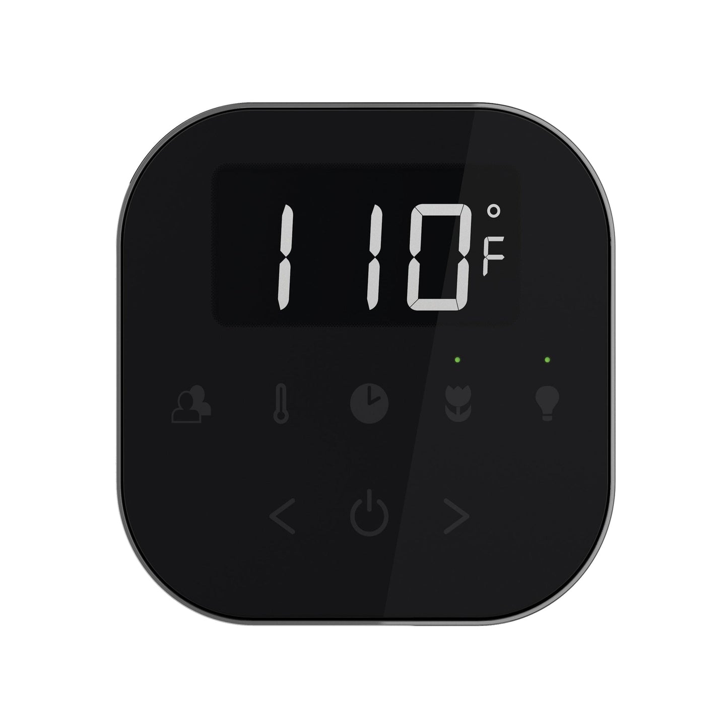 MrSteam AirTempo 4" × 4"× 1" Steam Shower Control in Black with Polished Chrome Bezel