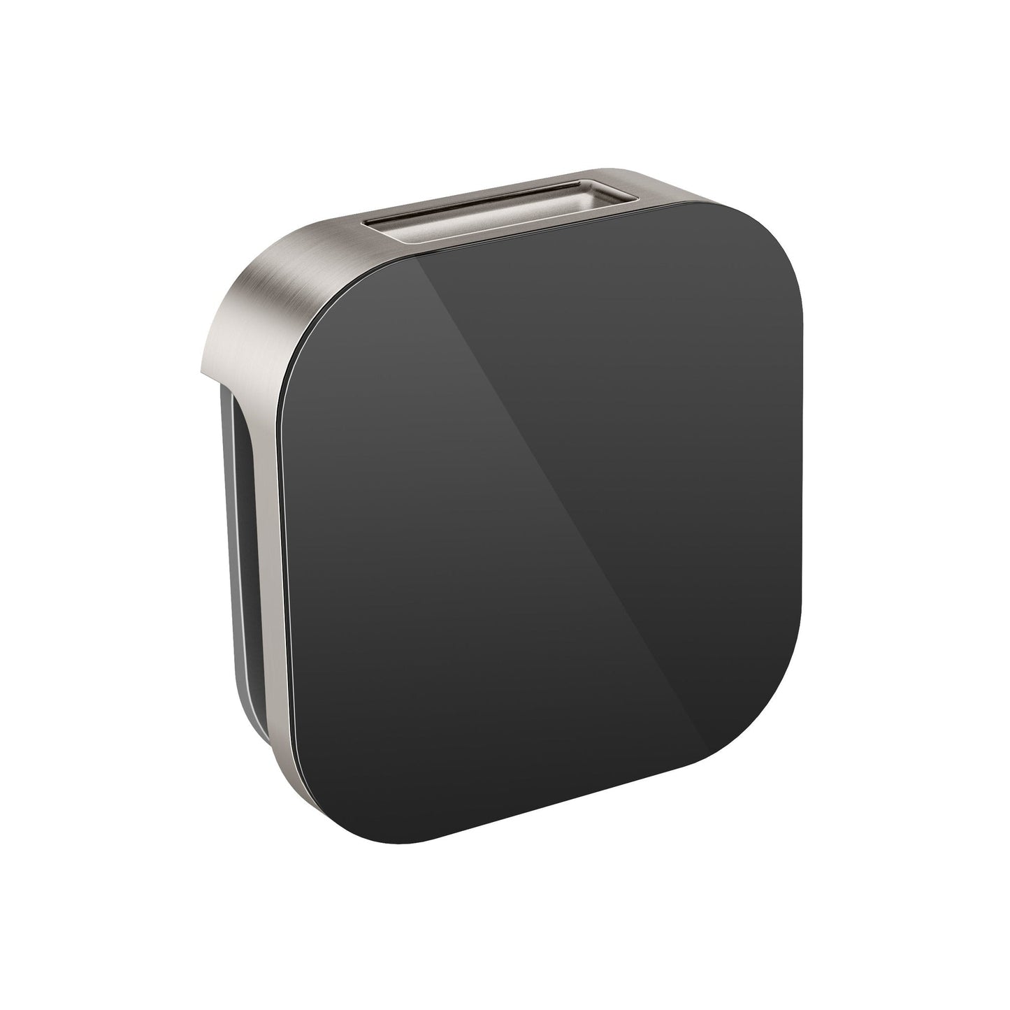 MrSteam Aroma Glass 3" x 3 "x 1" Brushed Nickel Stainless Steel Steam Head in Black for All eSeries Generator Controls