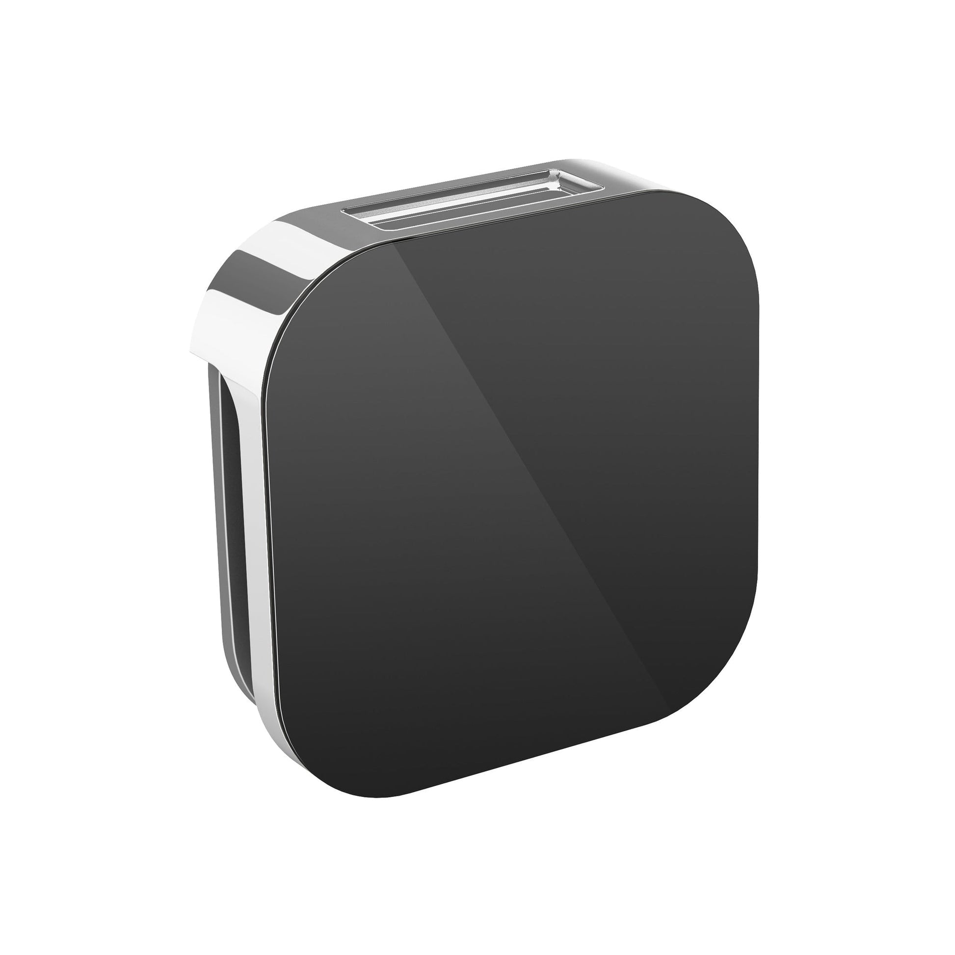 MrSteam Aroma Glass 3" x 3 "x 1" Polished Chrome Steam Head in Black for All eSeries Generator Controls