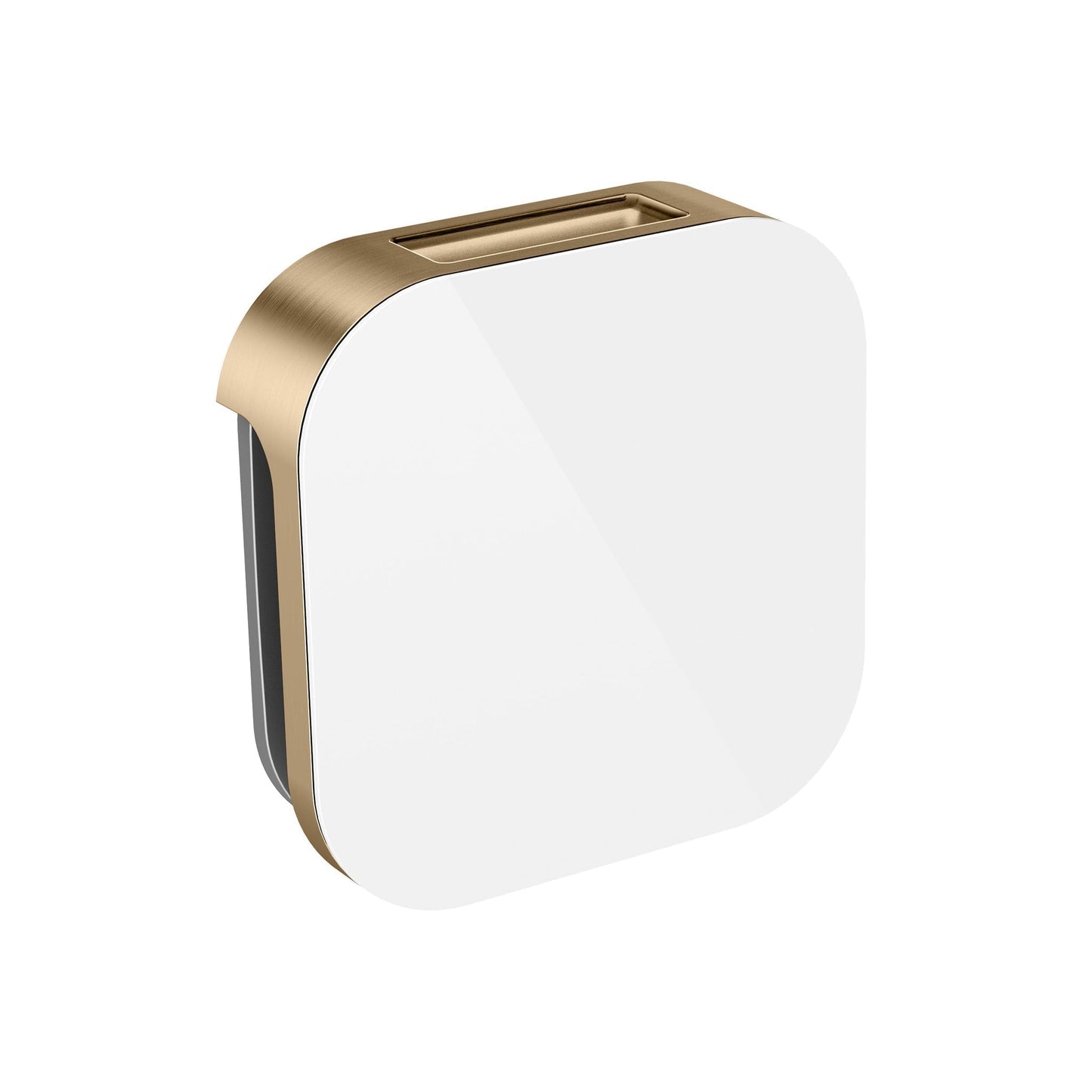 MrSteam Aroma Glass 3" x 3"x 1" Brushed Bronze Stainless Steel Steam Head in White for All eSeries Generators