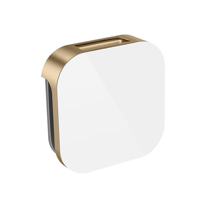 MrSteam Aroma Glass 3" x 3"x 1" Brushed Bronze Stainless Steel Steam Head in White for All eSeries Generators