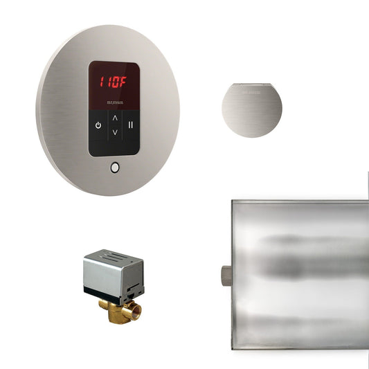 MrSteam Basic Butler 28" x 13" x 11" Steam Generator Control Kit Package in Round Brushed Nickel