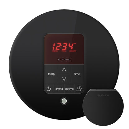 MrSteam Basic Butler 28" x 13" x 11" Steam Generator Control Kit Package in Round Matte Black