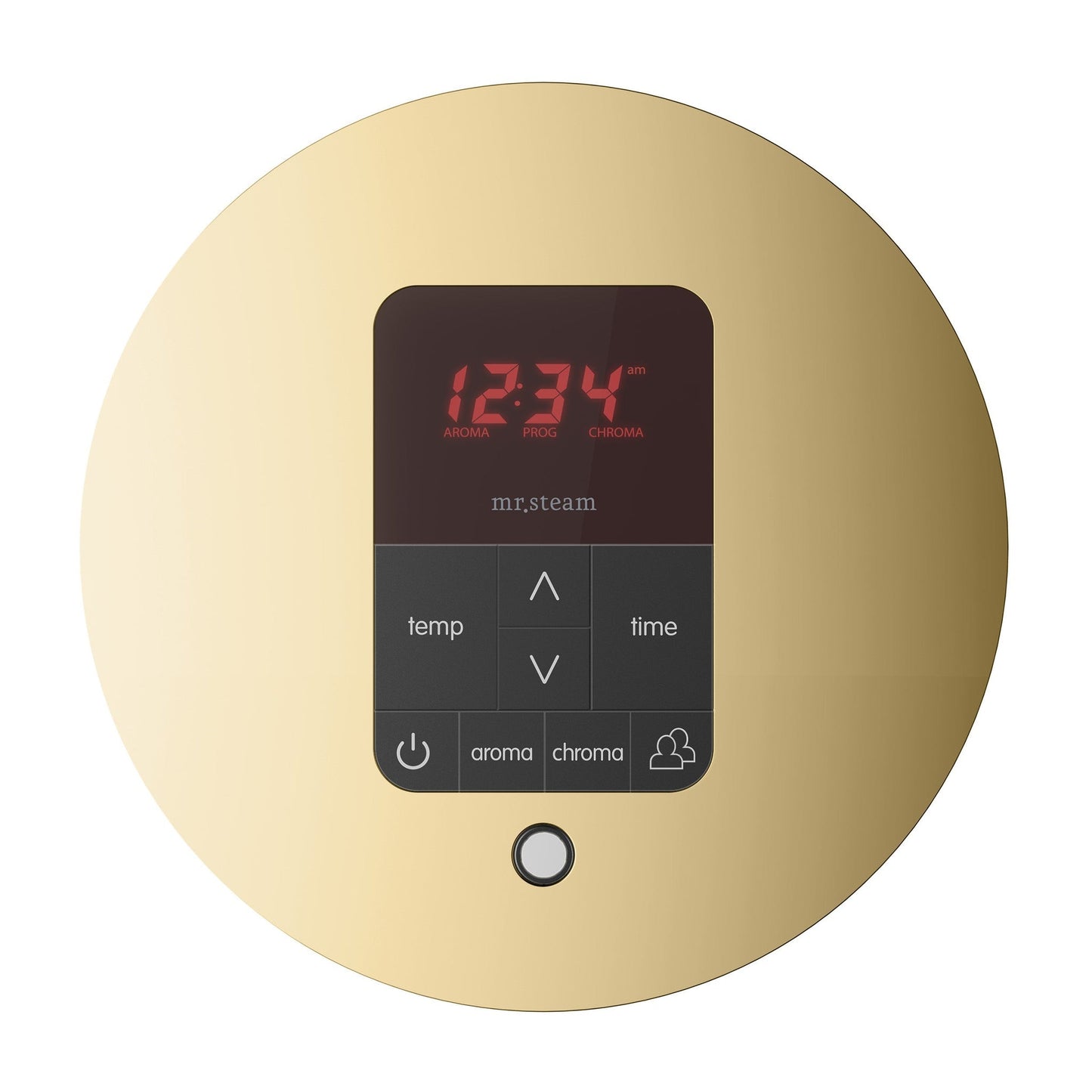 MrSteam Basic Butler 28" x 13" x 11" Steam Generator Control Kit Package in Round Polished Brass