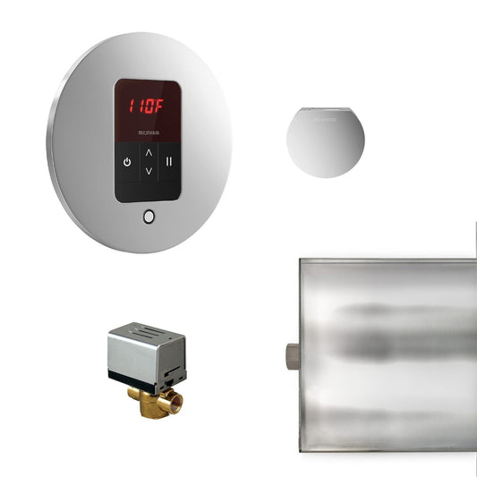 MrSteam Basic Butler 28" x 13" x 11" Steam Generator Control Kit Package in Round Polished Chrome
