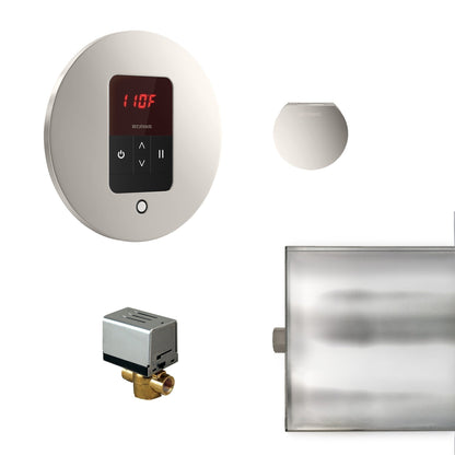 MrSteam Basic Butler 28" x 13" x 11" Steam Generator Control Kit Package in Round Polished Nickel
