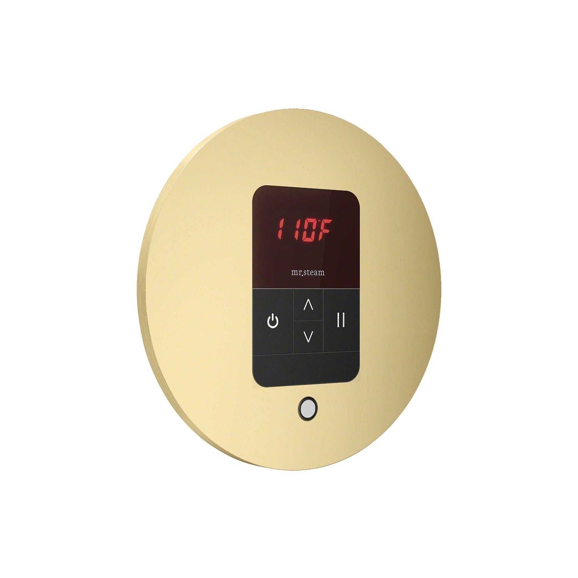 MrSteam Basic Butler 28" x 13" x 11" Steam Generator Control Kit Package in Round Satin Brass