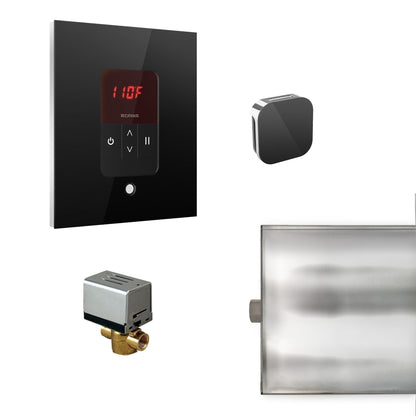 MrSteam Basic Butler 28" x 13" x 11" Steam Generator Control Kit Package in Square Black