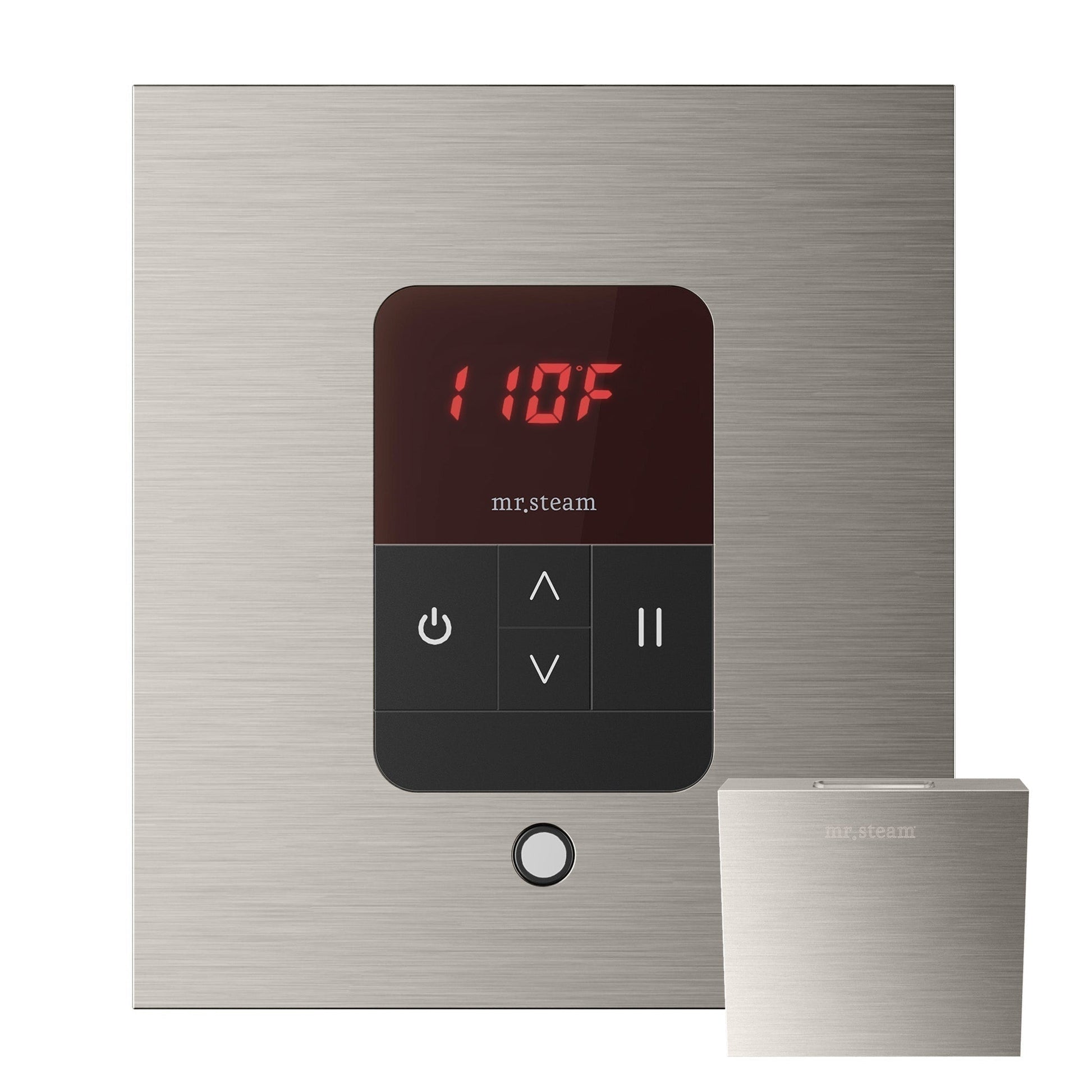 MrSteam Basic Butler 28" x 13" x 11" Steam Generator Control Kit Package in Square Brushed Nickel