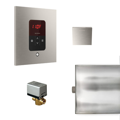 MrSteam Basic Butler 28" x 13" x 11" Steam Generator Control Kit Package in Square Brushed Nickel